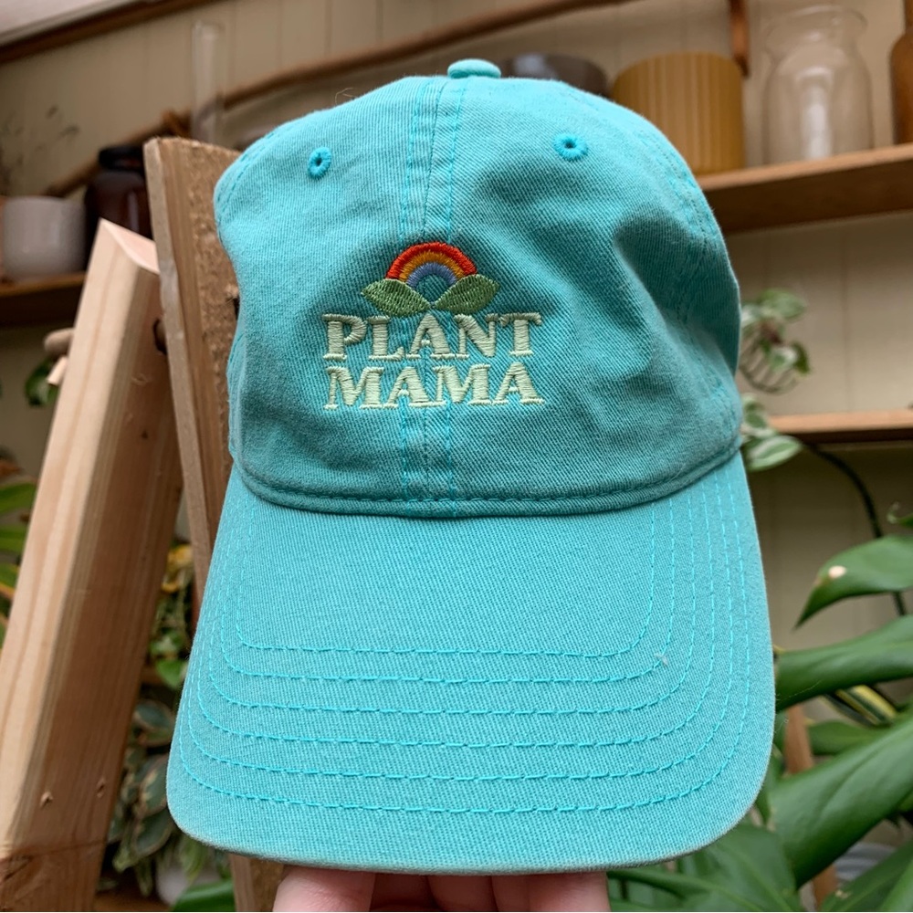 Plant mama baseball style cap/hat - One size - Turquoise